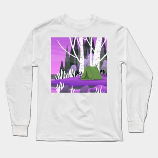 Landscape Art Lake Purple Pink Long Sleeve T-Shirt